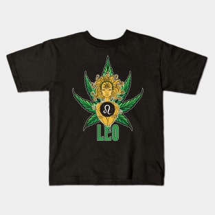 Leo Weed Shirt, Zodiac Cannabis, Leo Marijuana Shirt, Leo Gift, Leo Zodiac tee, Leo tee, zodiac birthday gift, Zodiac Pot Leaf, Zodiac Gift Kids T-Shirt